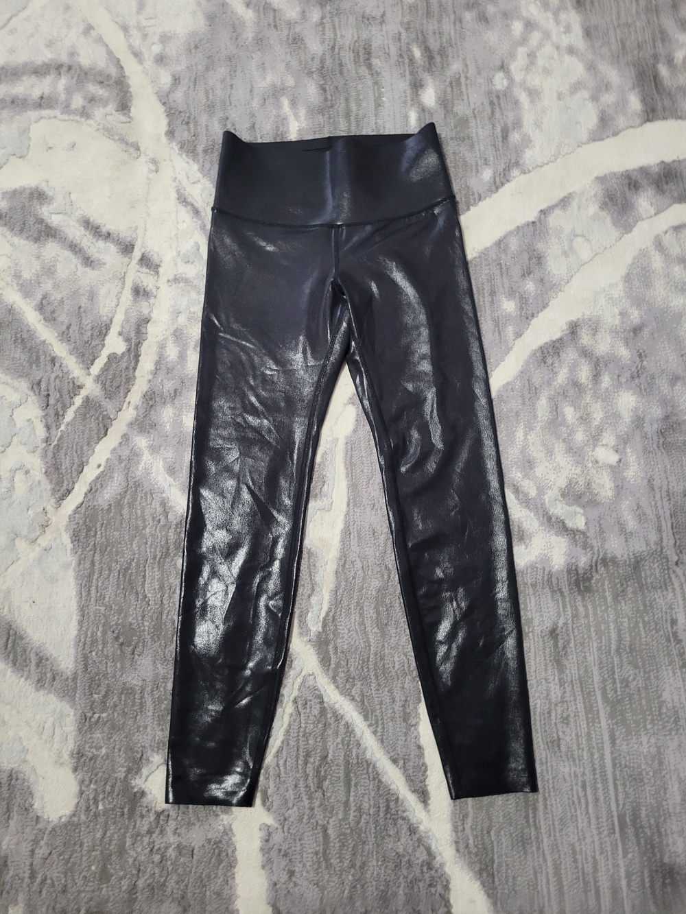 knix Shiny Black High-Waist Leggings Size S